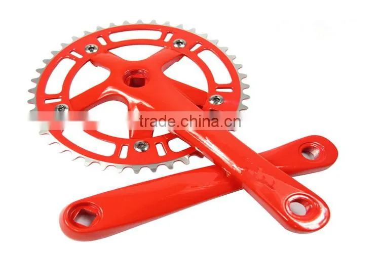 Steel and Alloy 42/52T bicycle chainwheel and cranks