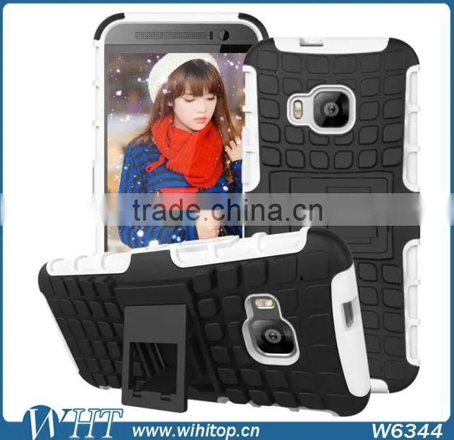 Silicone+ PC Orange Shockproof Case for HTC One M9, with Stand Function