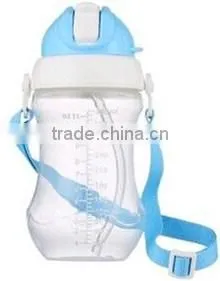 BPA free water drinking bottle for kids with sippy and ribbon