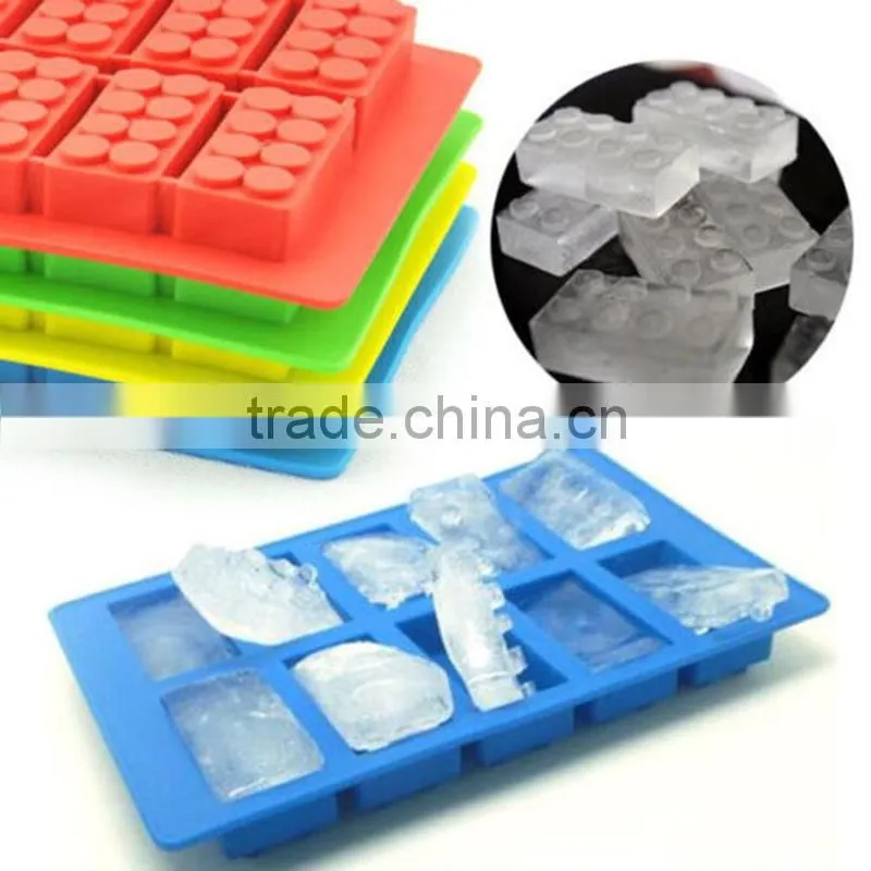 Rubber Ice Cube Mould Ice Tray Brick Shape Ice Blocks 10 Slots Ice Cream Tubs Fandont Chocolate Mold Bar Party Frozen Drink 1PC