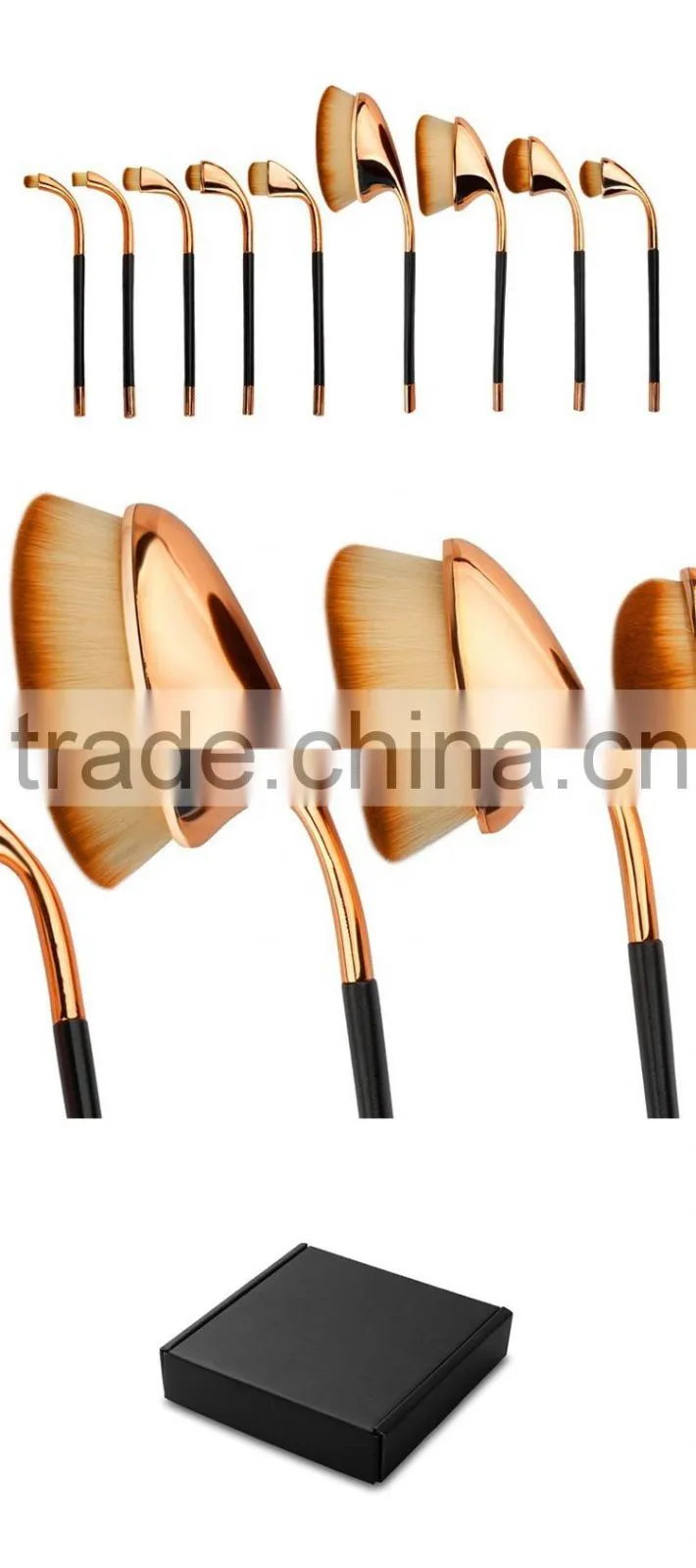 Luxury private label silver golf makeup brushes