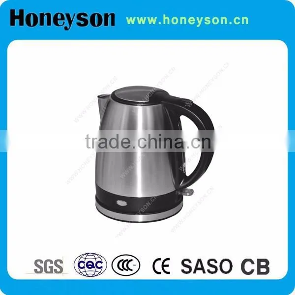 1.2L 1000w Honeyson electric stainless steel cordless kettle