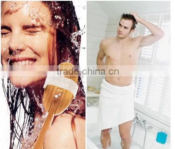 100% Natural bristle wooden bath body brush long handle