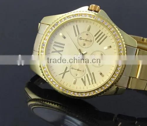 alloy metal waterproof classic fashion vogue IPG gold plated watch gold
