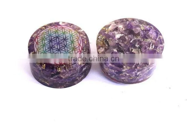 Amethyst Chakra Flower Of Life Orgonite Energy Tower Buster