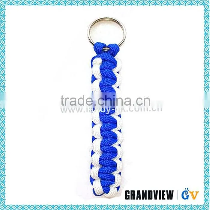 China OEM all kinds polyester 4mm paracord keychain