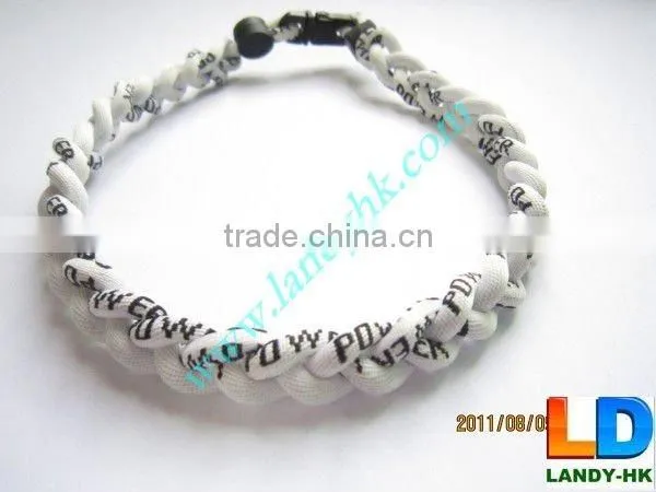 Anion Titanium Baseball Sports Tornado Necklace, Nylon Fabric