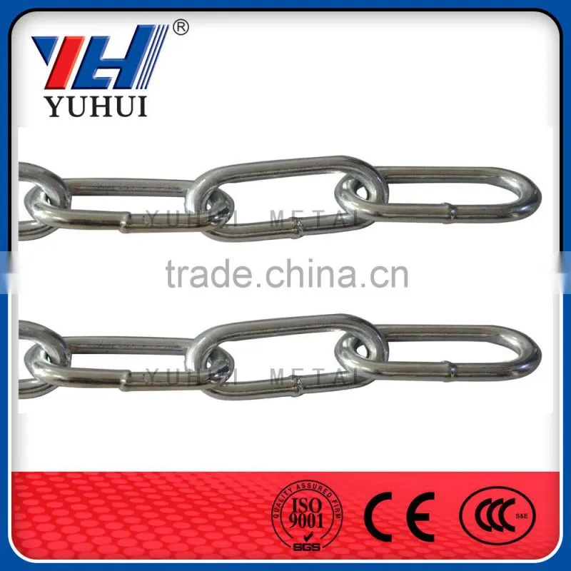 Q195 or Q235 welded galvanized long link chain factory