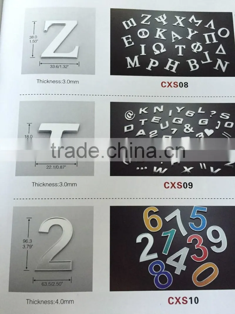 3d stickers chrome car custom single letters Car Emblem