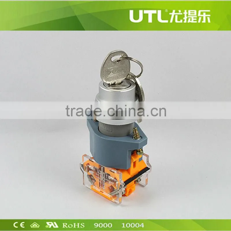 UTL Turn button Switch with Key Dia22mm Self-Reset Self-Locking