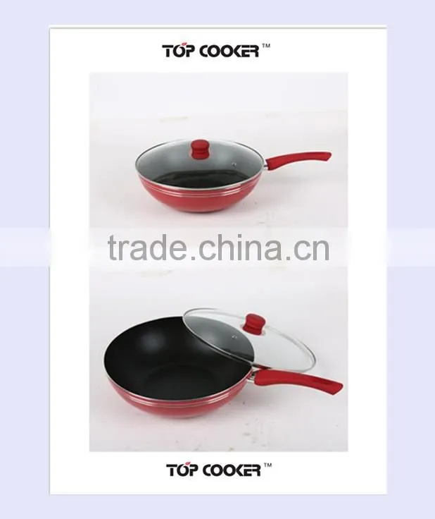 color pressed non stick coating wok