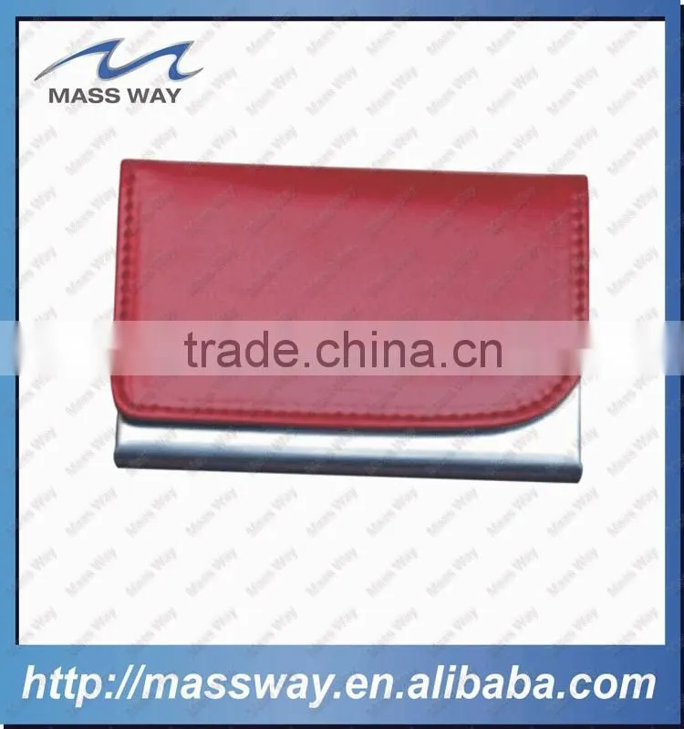 wholesale custom luxury metal genuine leather business card holder
