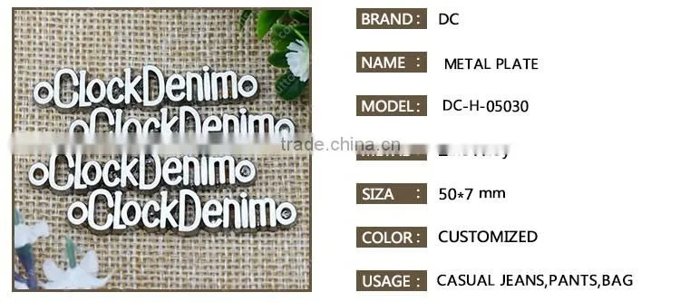 Hot Selling Garment Metal Logo Plates,Handbag Logo Metal Plate