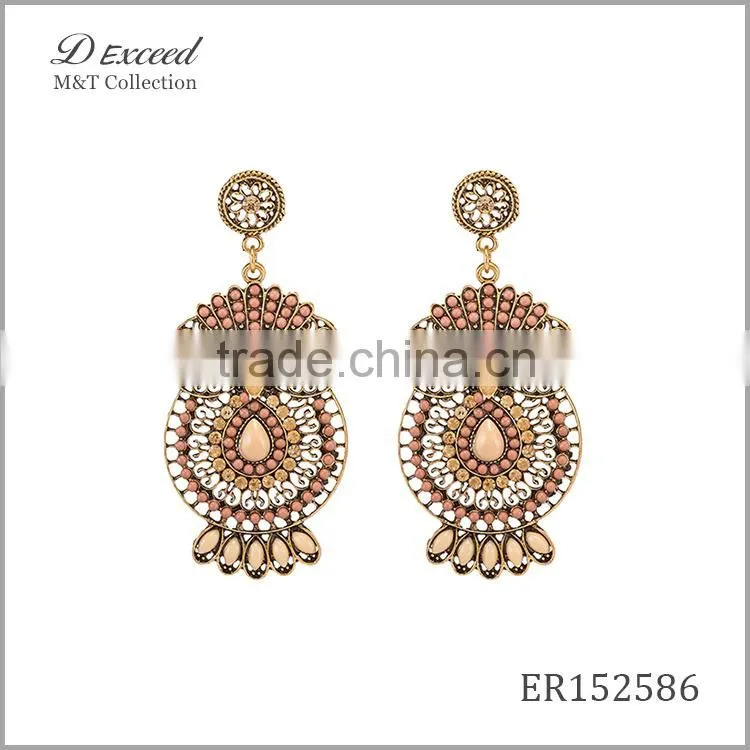 Wholesale Jewelry New Designs Ladies/Women's Ethnic Resin Beaded Earrings Owl Gold/Silver Plating Drop Earrings