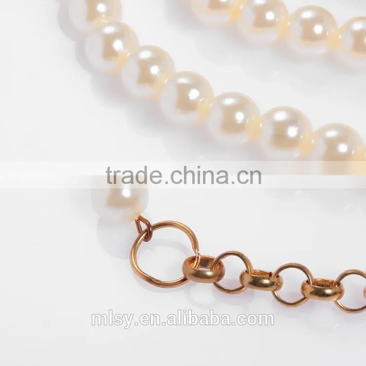 Charm pearl decorative gold metal chain for handbag