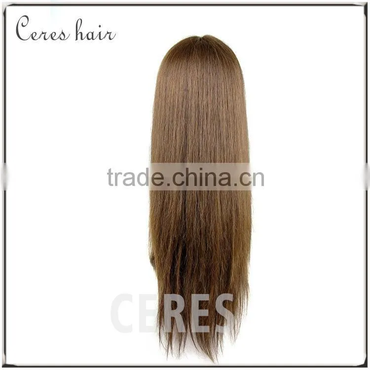 4# color natural hair wig Brazilian virgin natural hair wig full lace comfortable hair wig