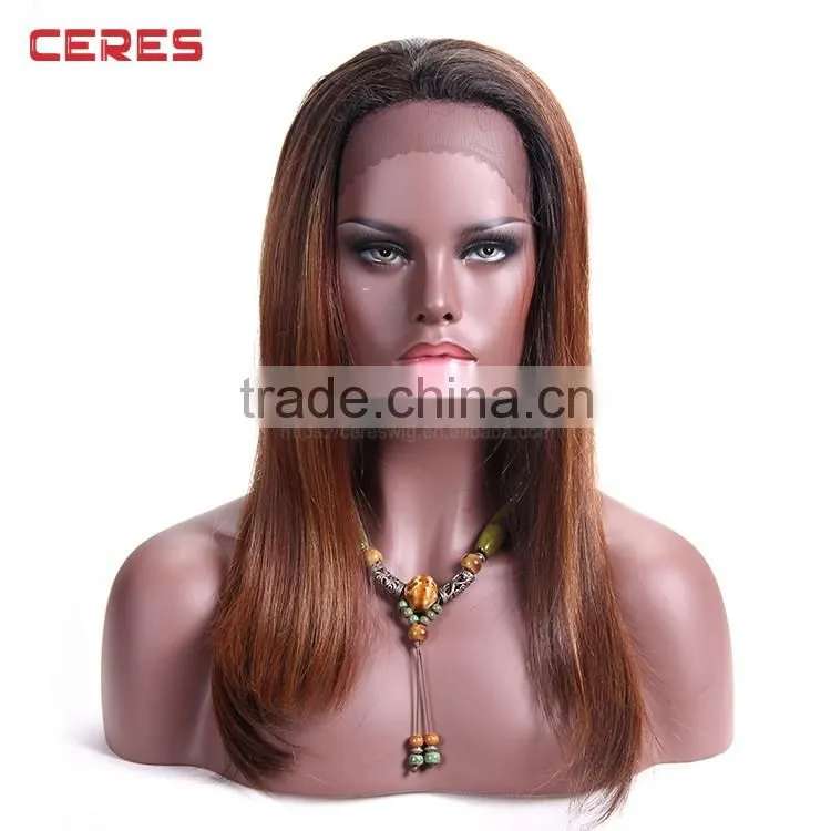 overnight delivery lace front wigs different colors high temperature fiber silk straight lace front wig in stock