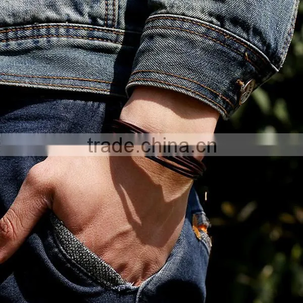 multilayers boys thin leather bracelet, teen leather bracelet