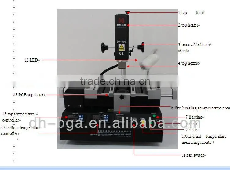 DINGHUA BGA Soderling Machine DH-A09 Three Temperature Zone for PCB Board Repair