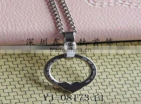 TC64 Pure Titanium Couple Love Pendant with Black Lucky Dophin