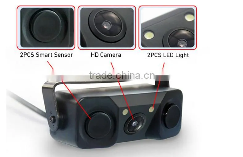 Manufacturer 3 in 1 Universal 2 Video Parking Lot Sensor System With Rearview Camera