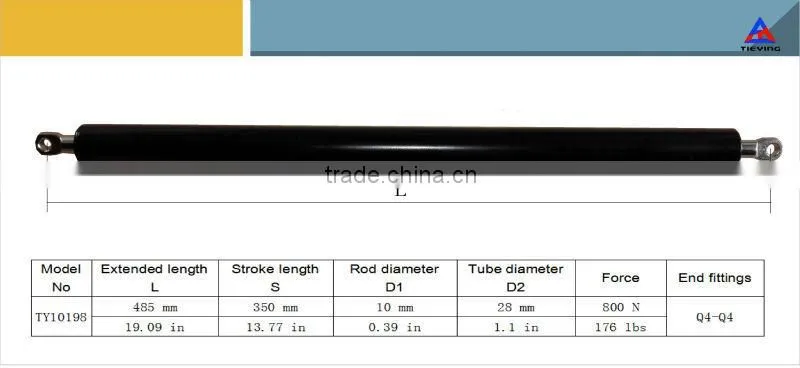 Pull Gas Spring Traction Gas spring LQ 10/28-350-485(Q-Q)800