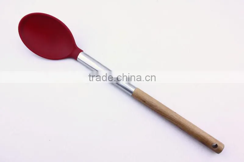Premium Silicone Kitchen Utensil Food Grade With Wood Handle