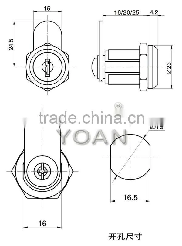 combination cam lock for container seal lock