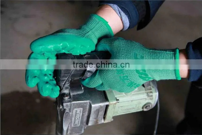 Mechanical Anti Shock Safety latex coated working gloves importers saudi arabia