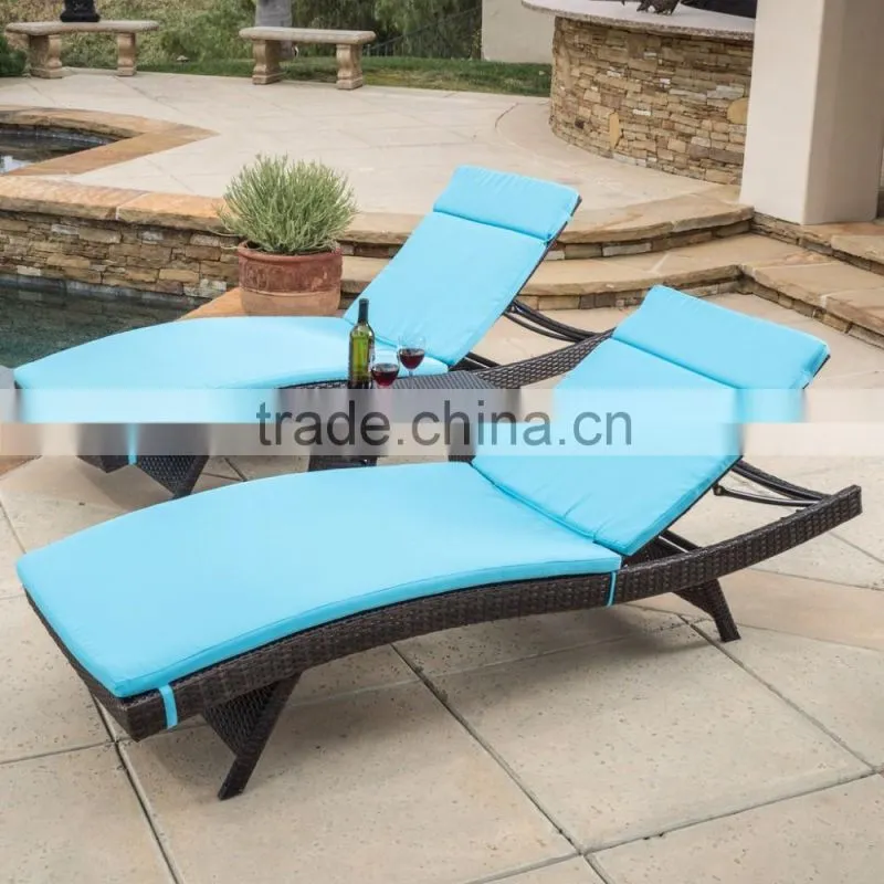 Synthetic Rattan Sunbed - Poly Rattan Outdoor Sun Lounger - Wicker Rattan Sun Lounger Furniture