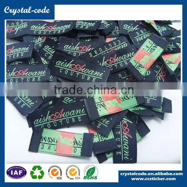 Cheap price triangle folded designed for garments professional customized washable woven sticker