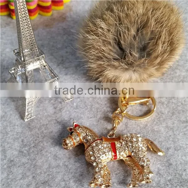 Customized Rabbit Fur ball Keychain