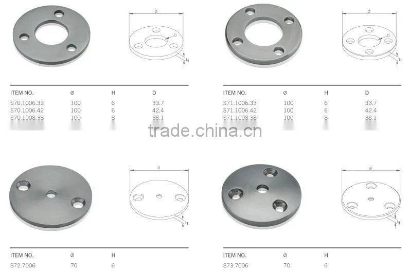 304 steel post base plate stainless steel pipe base plate