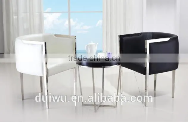 2016 simple round wooden material stainless steel table
