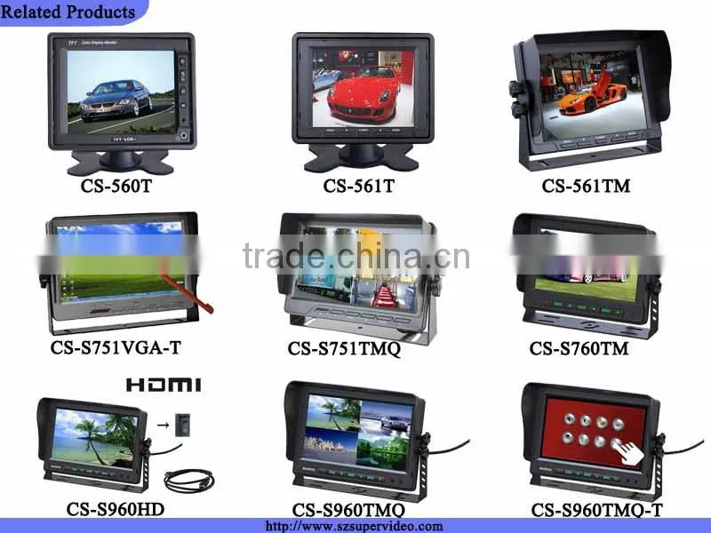 10.1 inch car quad monitor automobile dashboard monitor with 4 video input