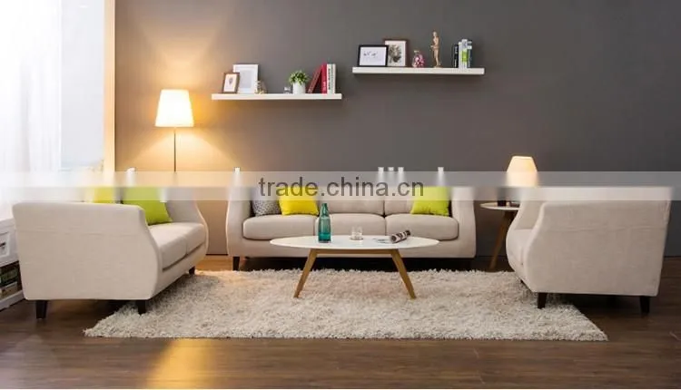 2016 latest contemporary wooden leg fabric sectional sofa with unique armrest design for living room furniture