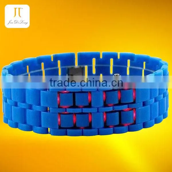 Fashionable color soft lava LED watche men's led light up watches