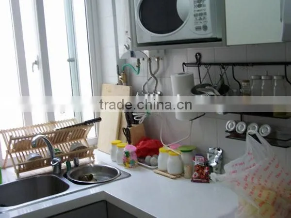 Bamboo Scissor Style Folding Dish Rack /Flatware Holder Set.
