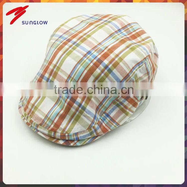 Fashion check cotton ivy cap manufacturing