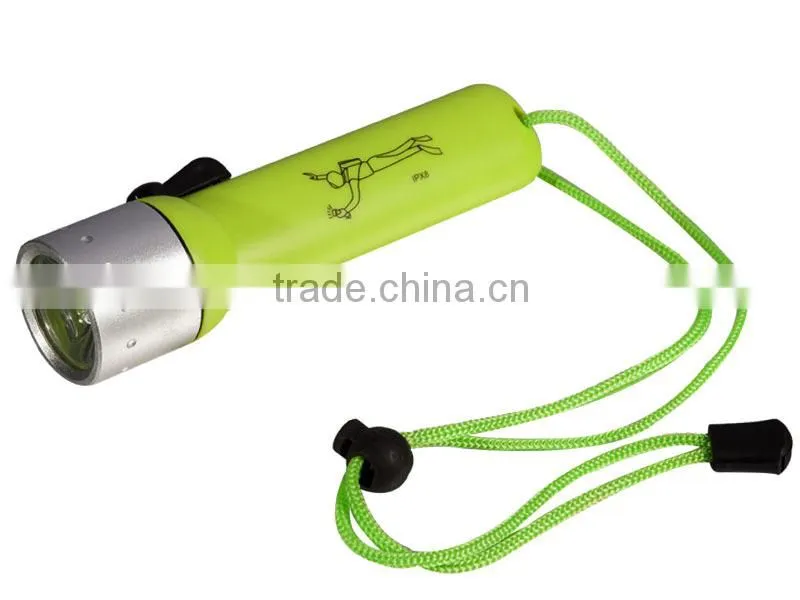 Classic design 1W high bright underwater diving flashlight
