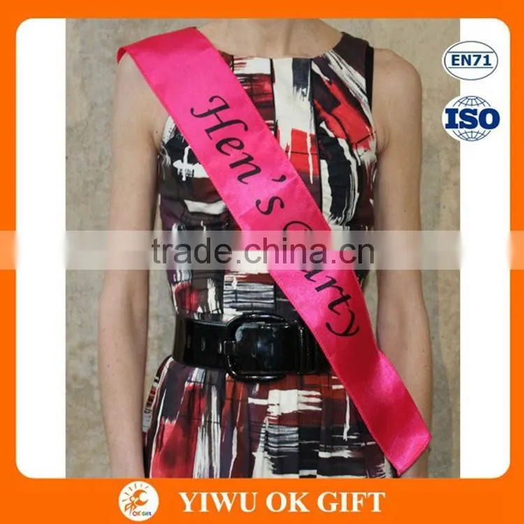 Hen Party Sash,Bachelorette Party supplies,Satin sash