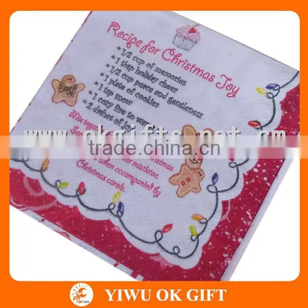 Christmas snowman dinner napkin, paper serviette