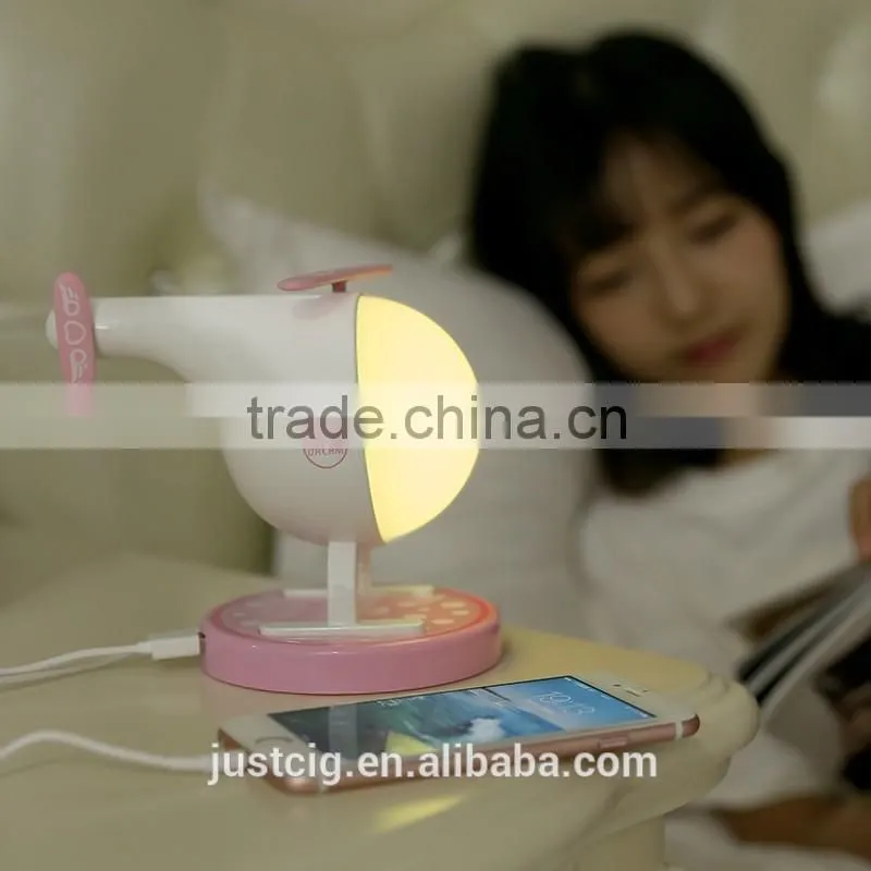 Colorful Night Light Helicopter Intelligent Timed Night Light Rechargeable Touch Sensor LED Lamp for Baby Kids