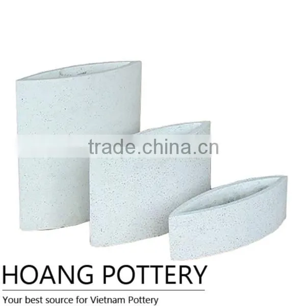 Low Black Terrazzo Flower Planter / Pot Wholesale