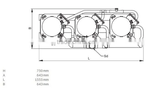 3 x ZR380KCE-TWD = ZRY114MCE-TWD Copeland tandem compresor