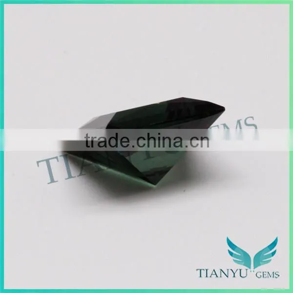 High temperature resistant 10x10mm 152# dark green tourmaline square step cut synthetic gemstone spinel