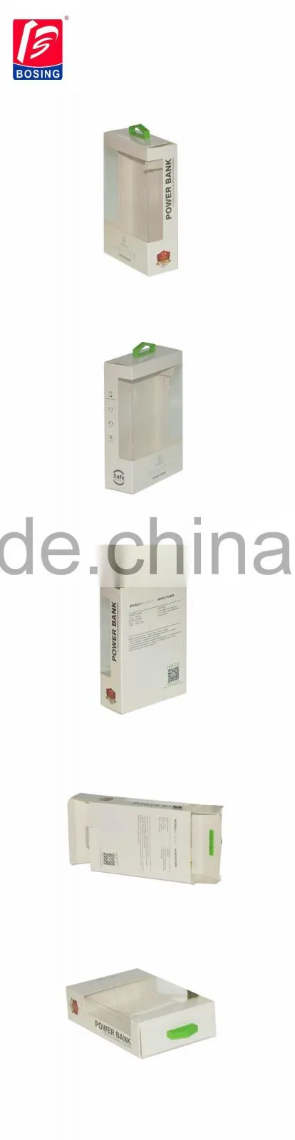 Ivory Board Battery Packaging Box With Clear PVC Window