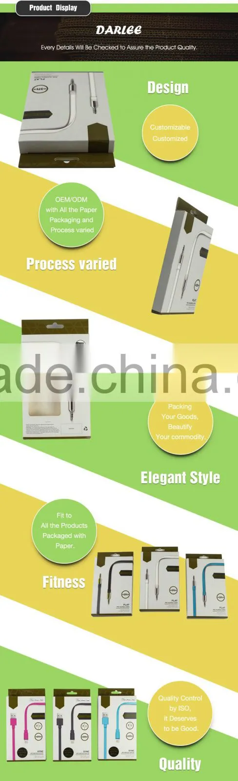 wholesale retail high quality paper box packaging for cable wall charger