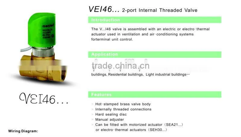 VEI 46 , 2-port internal threaded valve, High Quality Valve,2 Way Valve,Brass Valve for ventilation and air-conditioning system