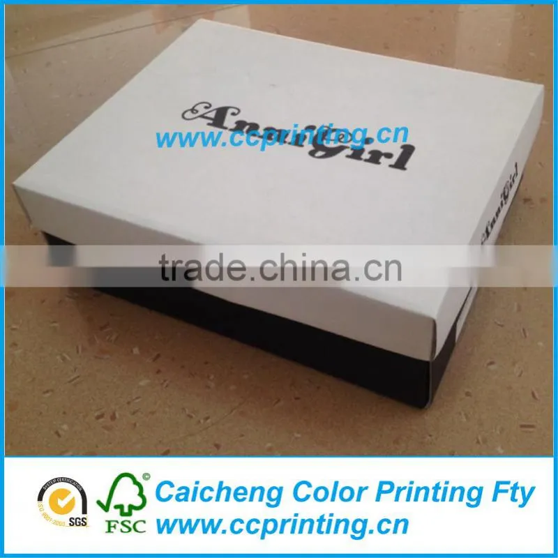 Customized lid and tray rigid paper baby shoe box